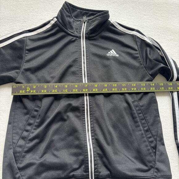 ADIDAS Boys Kids Three Stripe Tricot Classic Activewear Zip Jacket Size 6 Black - Picture 7 of 9